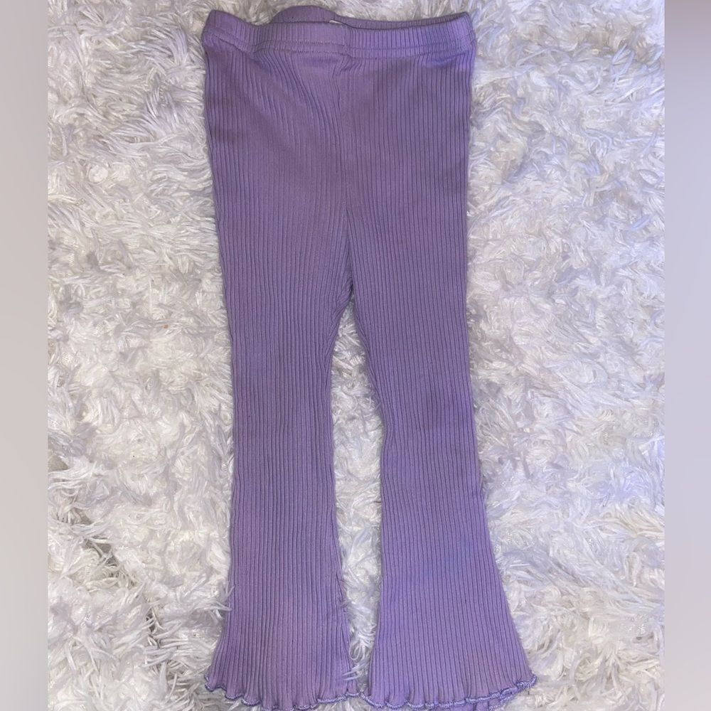 Shein Toddler Girl 2-3Y Light Purple Ribbed Flare Pants